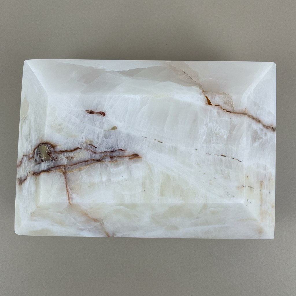 Memorial Urn | White Onyx & Mocha Marbling