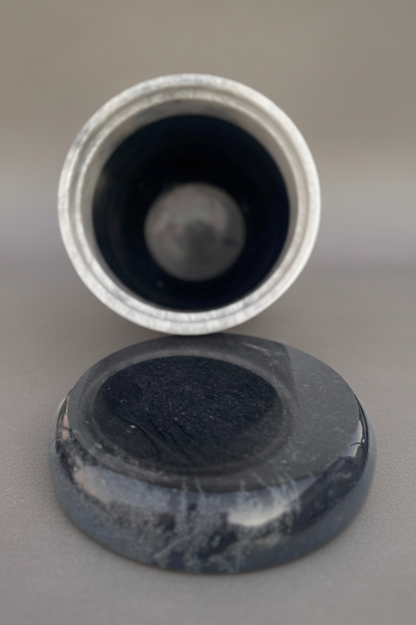 Memorial Urn | Black & White Marble