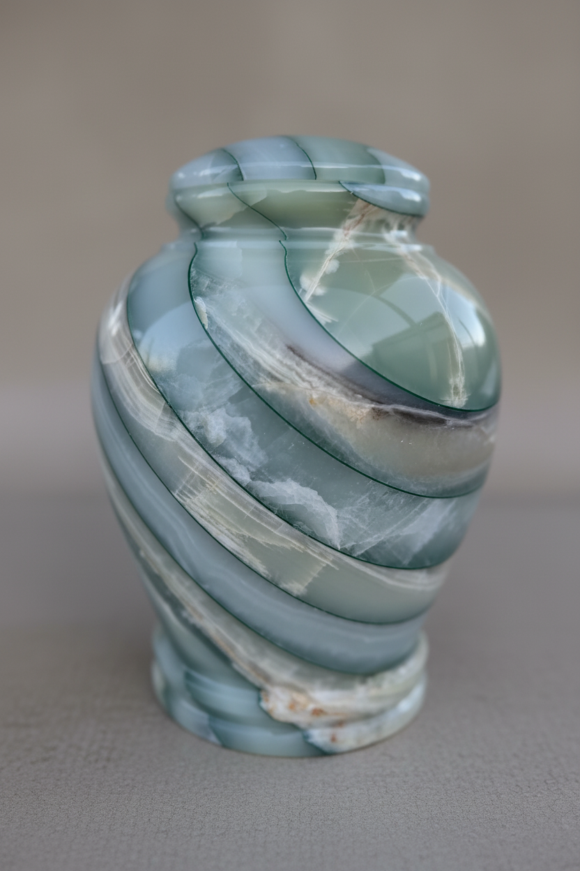 Mosaic Urn | Natural Onyx & Green Striations