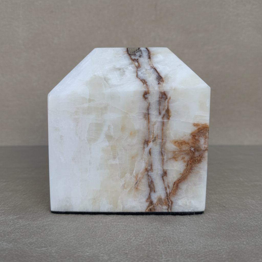 Memorial Urn | White Onyx & Mocha Marbling