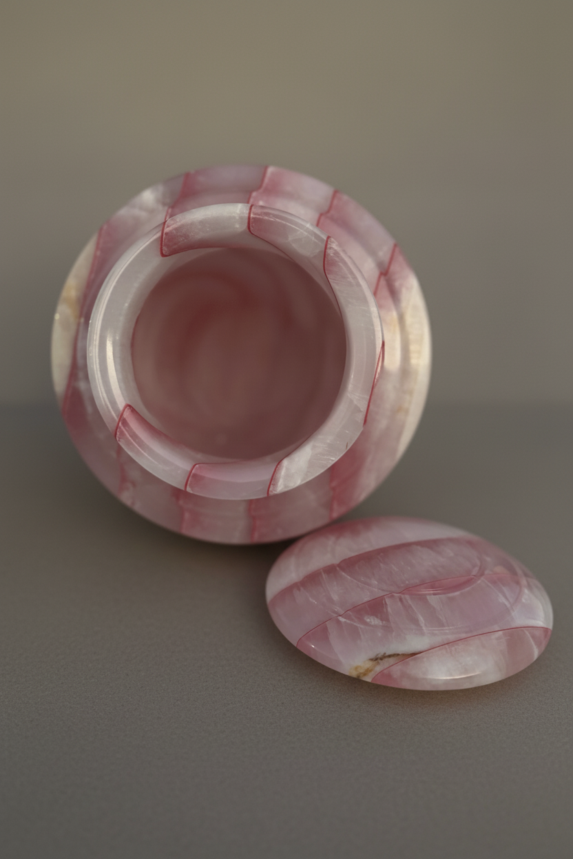 Mosaic Urn | Natural Onyx & Pink Striations