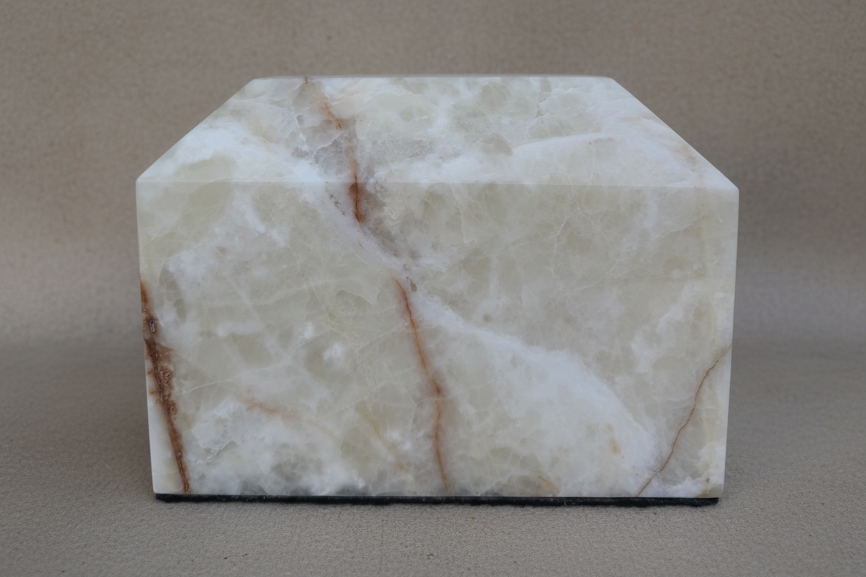 Memorial Urn | White Onyx & Mocha Marbling