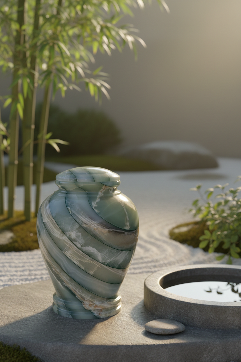 Mosaic Urn | Natural Onyx & Green Striations