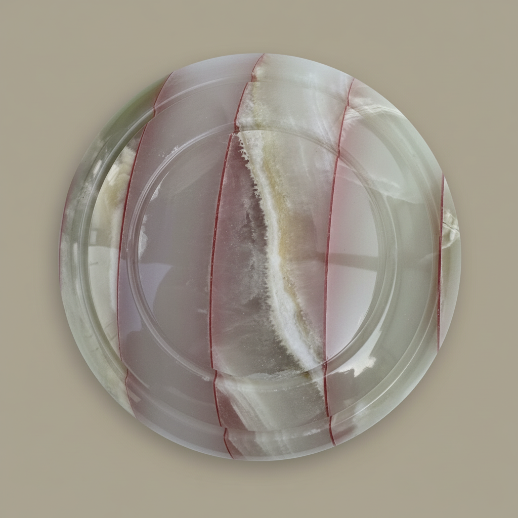 Mosaic urn lid with lighter colors and taupe background