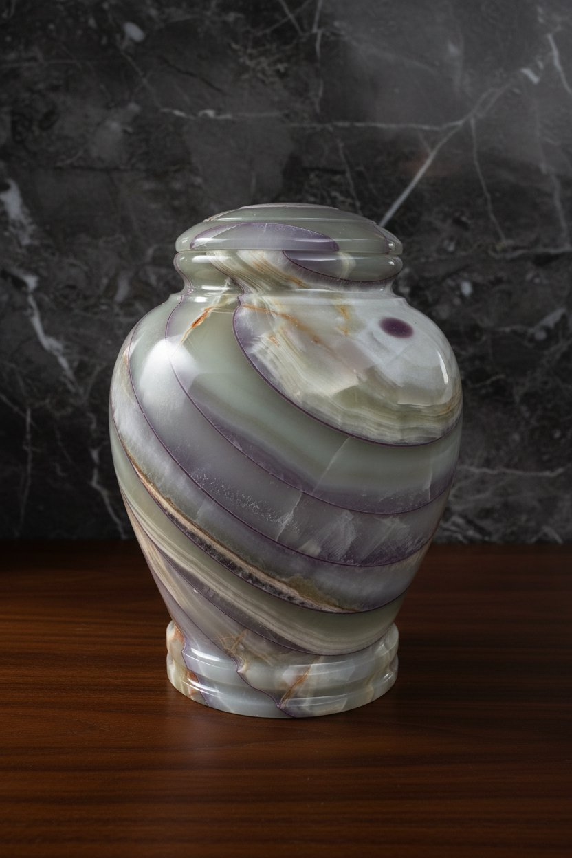 Spiral urn with classy elegant background